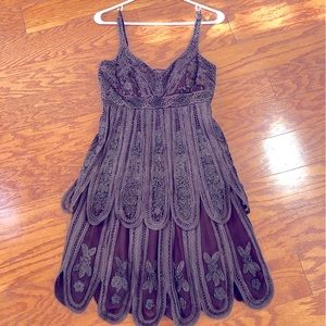 Sue Wong Brown Embroidered Dress